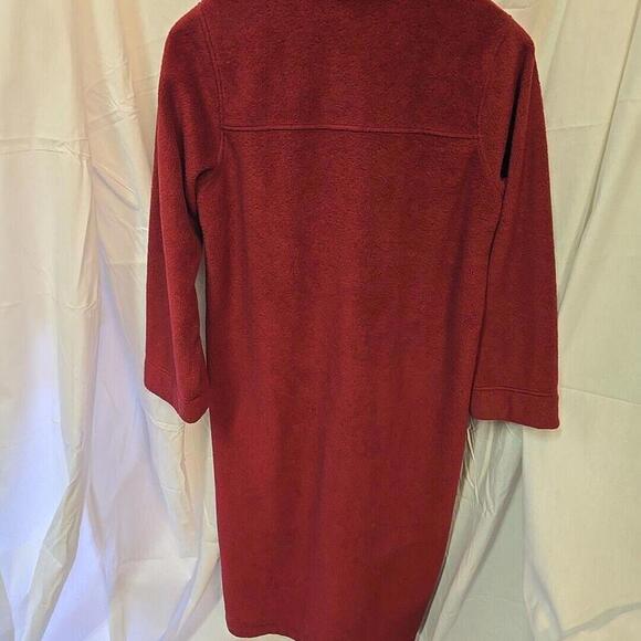 LL Bean Women’s Winter‎ Fleece Robe Grandma Country warm Zip Front Red Size M - Picture 3 of 10